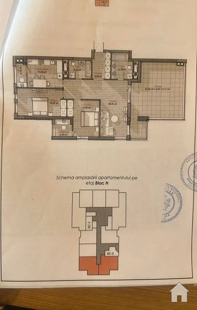 Apartament 2 camere, 103 m², Râșcani, str. str. Tudor Vladimirescu