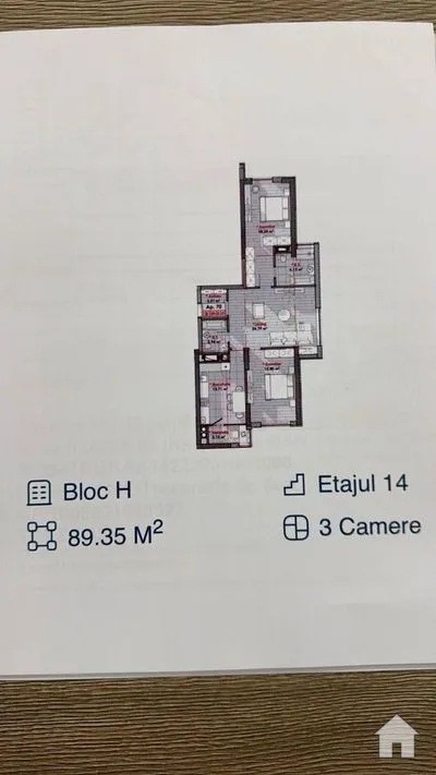 Apartament 3 camere, 90 m², Râșcani, str. Calea Moșilor